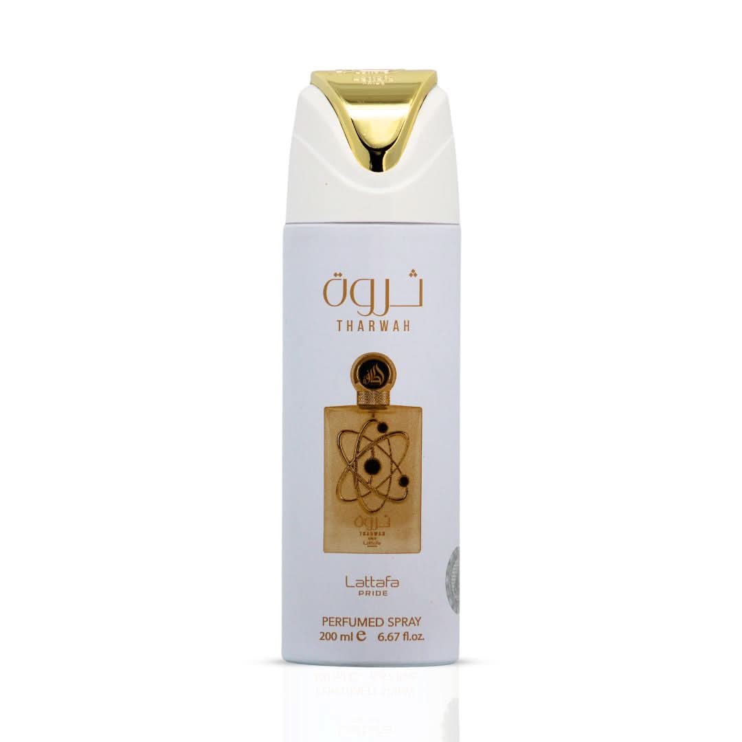 AUCTION Tharwah Gold Deodorant Spray 200 ml (6.8 oz) by Lattafa