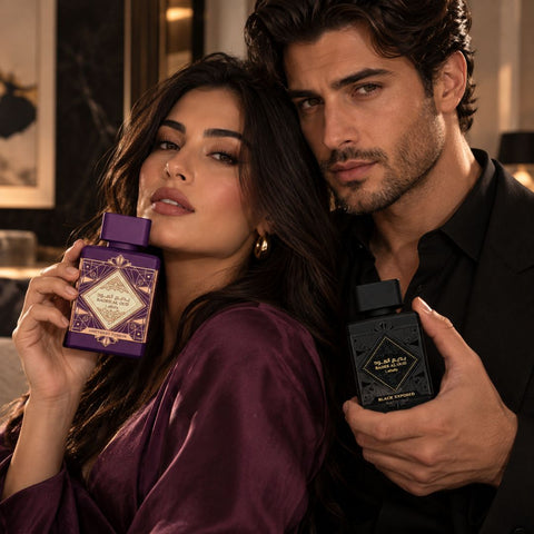 Bade'e Al Oud Amethyst Fusion & Black Exposed Eau de Parfum Sprays 100ml (3.4 oz) by Lattafa (Bundle)