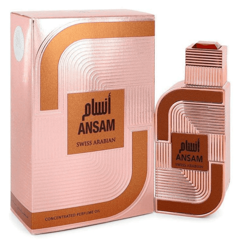 Swiss Arabian 3-piece women’s concentrated perfume oil set including Ansam, Alia, and Faryal, displayed in small glass bottles.