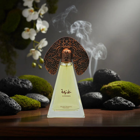 Niche Emarati Ghinwa Eau de Parfum Spray 100ml (3.4 oz) by Lattafa - Intense Oud