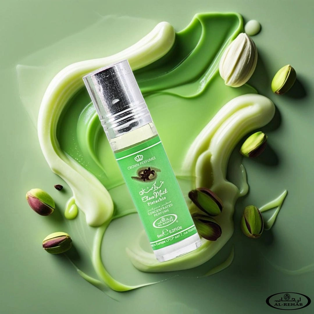 Choco Musk Pistachio Perfume Oil CPO 6ML (0.2 OZ) by Al Rehab | A Nutty Temptation Too Good to Resist (Box of 6) - Intense Oud