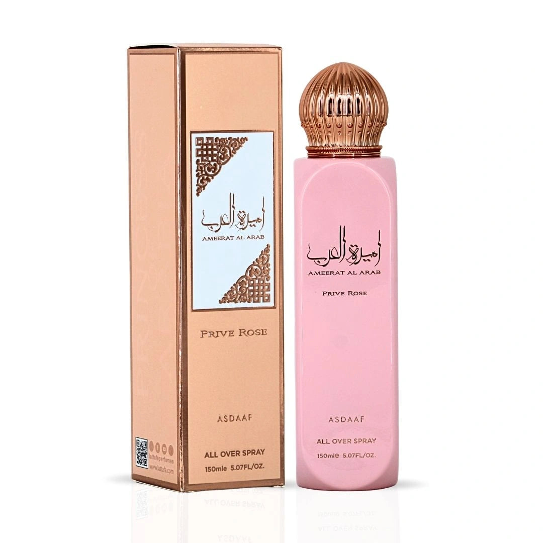 Ameerat Al Arab Prive Rose All Over Spray 150ml (5.07 oz) by Asdaaf | A Crown of Blooming Opulence - Intense Oud