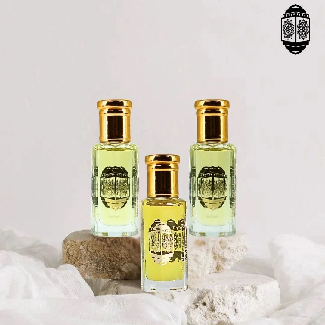 Intense Oud Rouje Madawi and Vanilla Musk perfume oils bundle in 12ml bottles, featuring elegant glass containers and labels