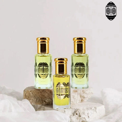 Intense Oud Rouje Madawi and Vanilla Musk perfume oils bundle in 12ml bottles, featuring elegant glass containers and labels