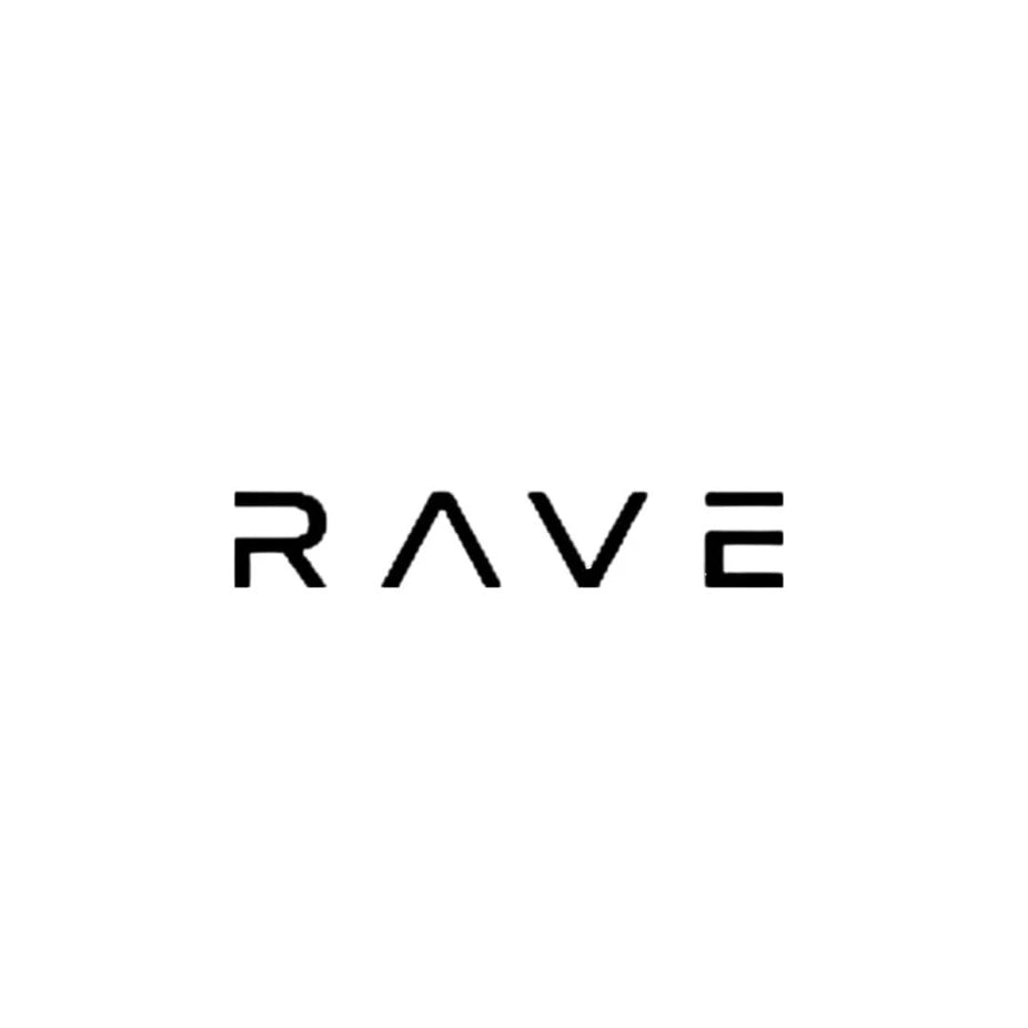 RAVE Pure Desire Gold Eau de Parfum Spray 100ml bottle with elegant gold-colored cap and sleek glass design.
