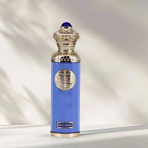 Surrati Dolce Marina Eau de Parfum spray 140ml with velvet pouch, featuring elegant bottle design and floral fragrance details.