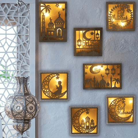Islamic Ramadan Light up Frame - Eid with Mosque and lamps - Intense oud