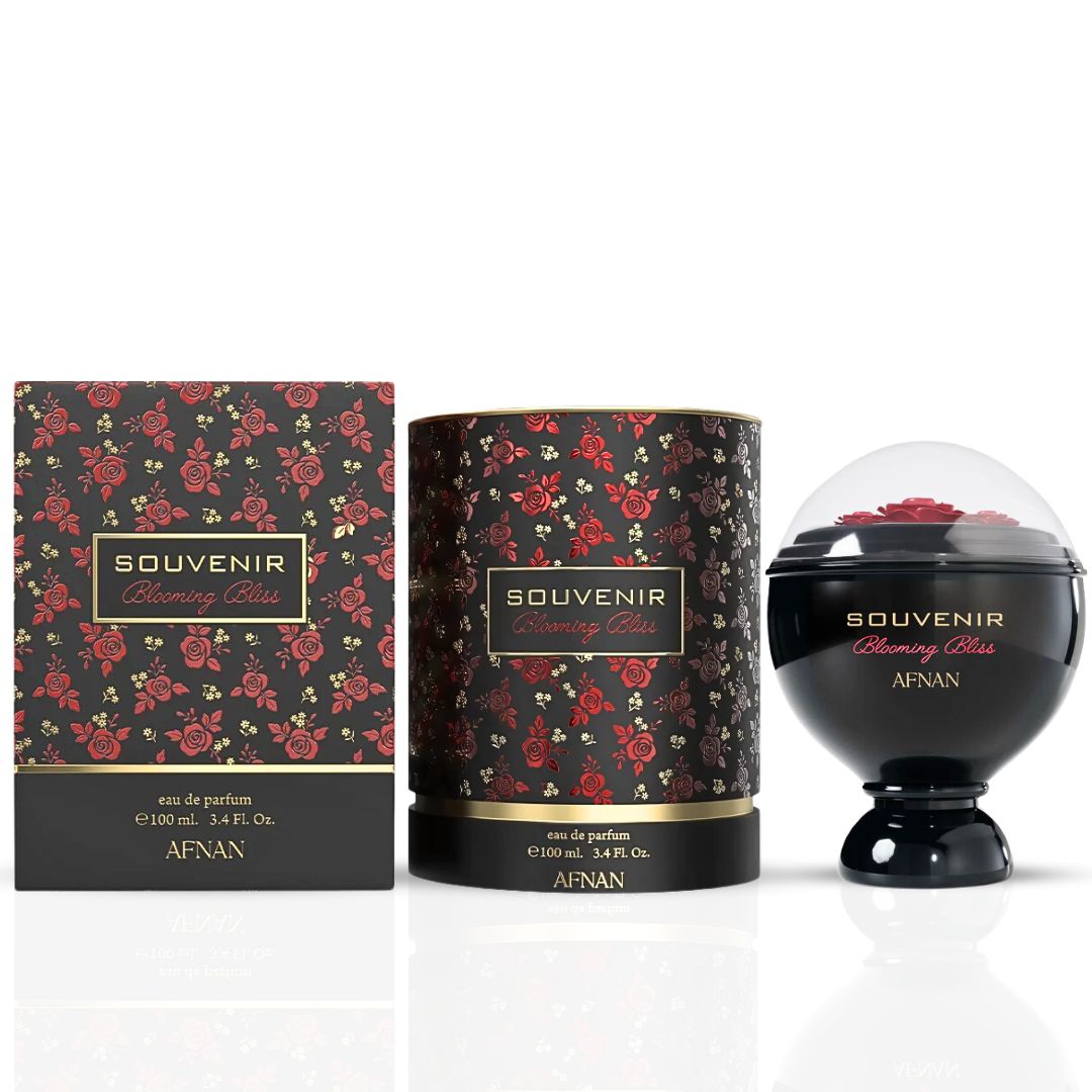 Souvenir Blooming Bliss Eau De Parfum Spray 100ML (3.4 OZ) By Afnan | A Sweet Blend Of Vanilla, Coconut & Caramel, Offering A Gourmand Escape With A Creamy Finish. - Intense Oud