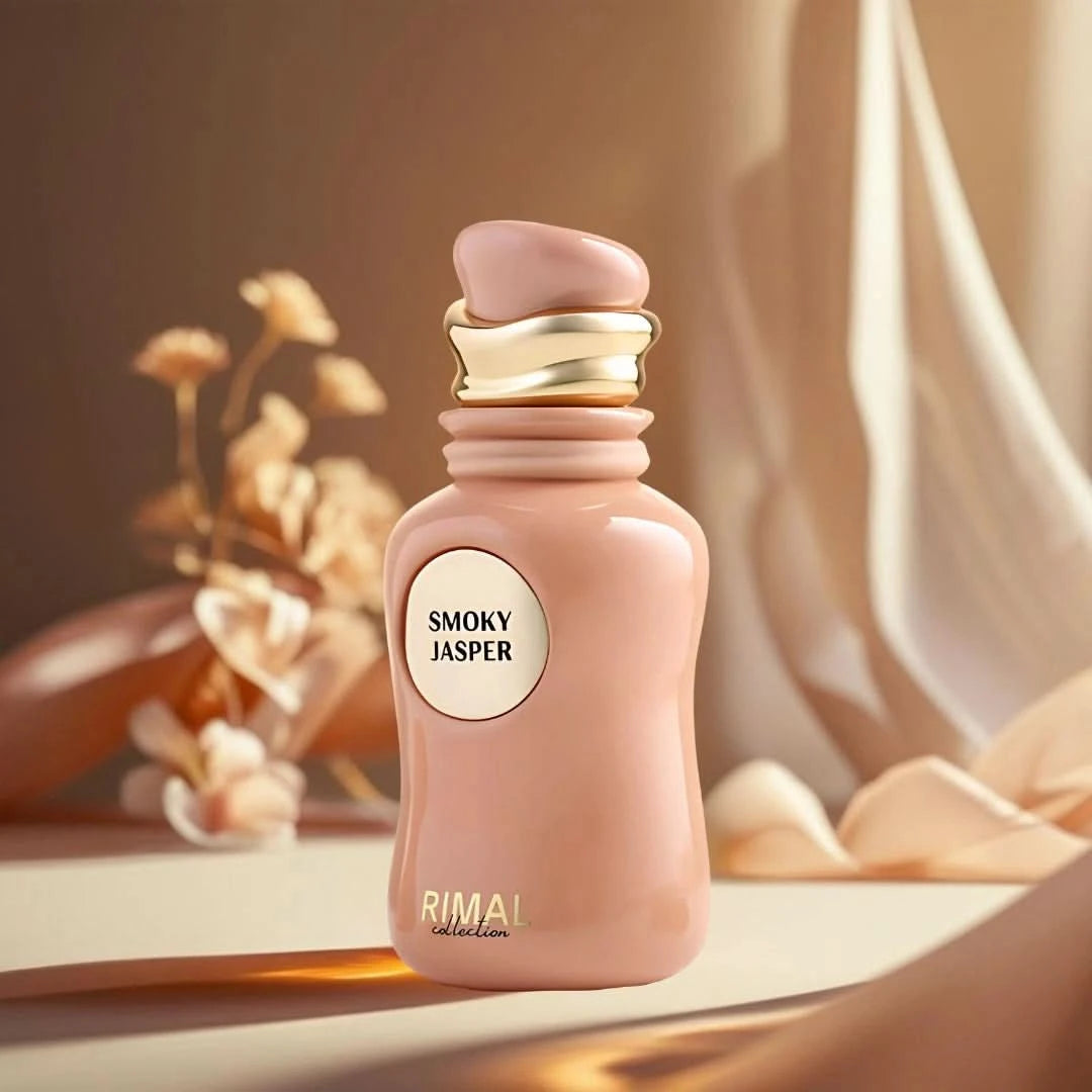 Smoky Jasper Eau de Parfum spray by Rimal Collection, 100ml bottle with dark smoky fragrance design.