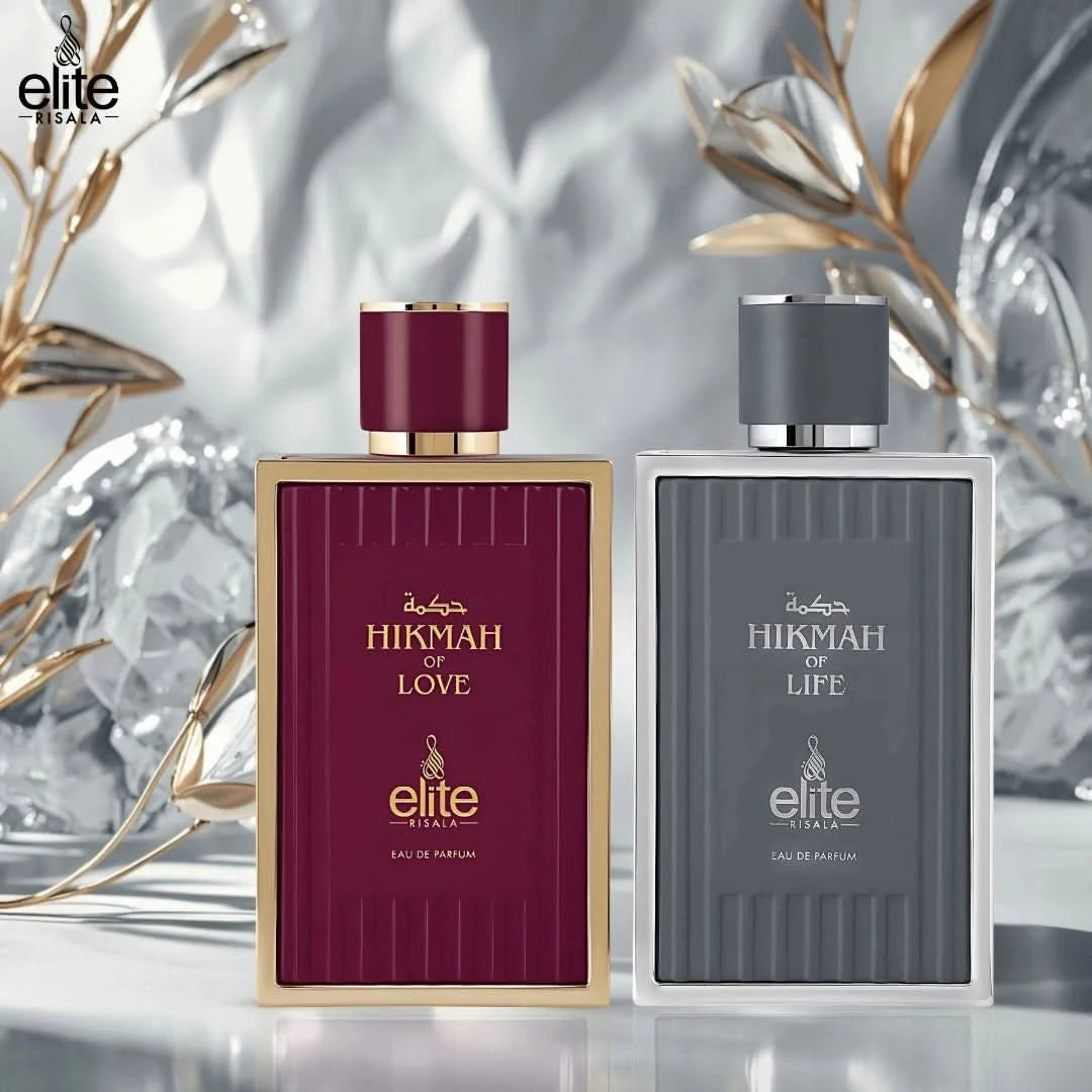 Elite Risala Hikmah of Love & Life Eau de Parfum bundle featuring two 100ml spray bottles by Risala.