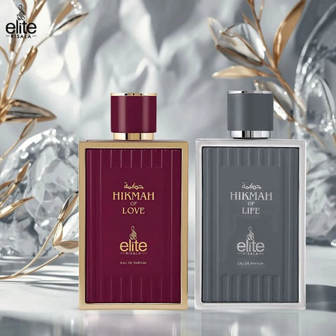 Elite Risala Hikmah of Love & Life Eau de Parfum bundle featuring two 100ml spray bottles by Risala.