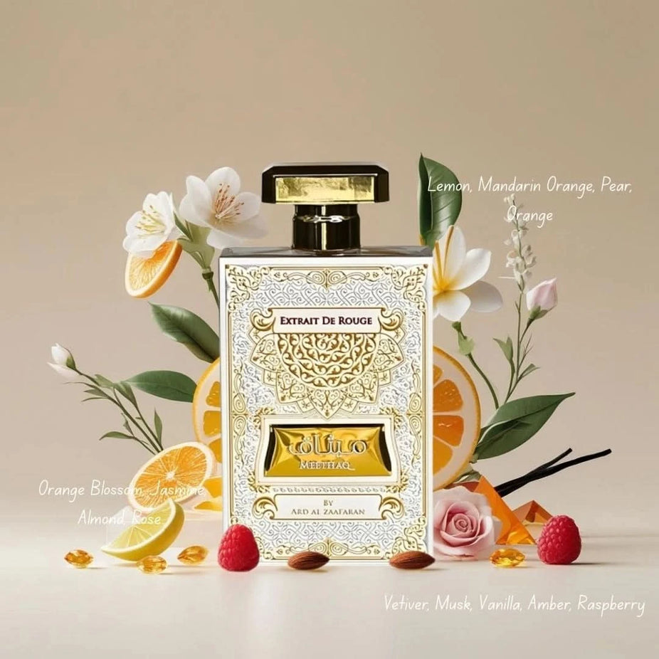 Pink Blush & Meethaq Extrait De Rouge by Ard Al Zaafaran and Hawas Pink by Rasasi Eau de Parfum sprays, 100ml bundle, Intense Oud.