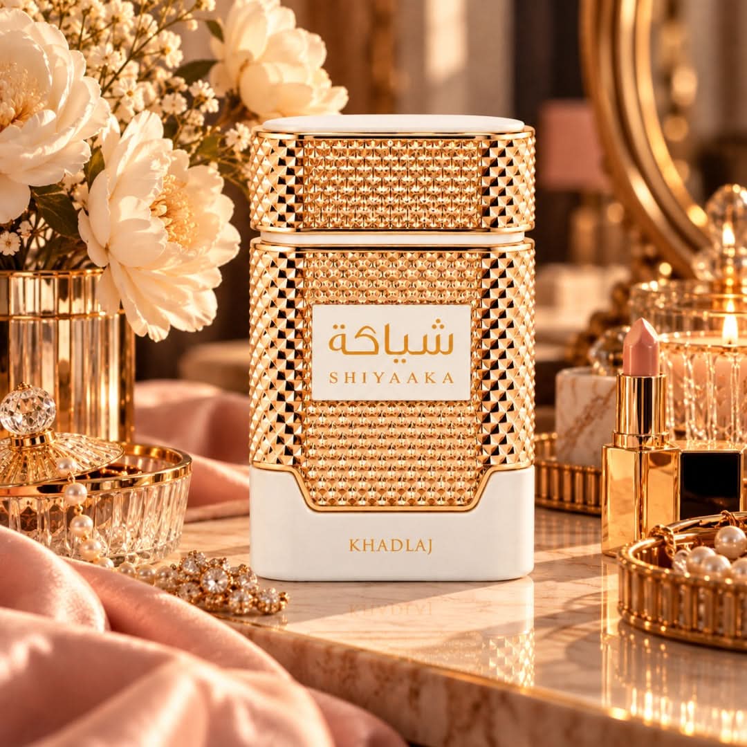 Khadlaj Shiyaaka White Eau de Parfum Spray 100ml bottle with elegant white packaging