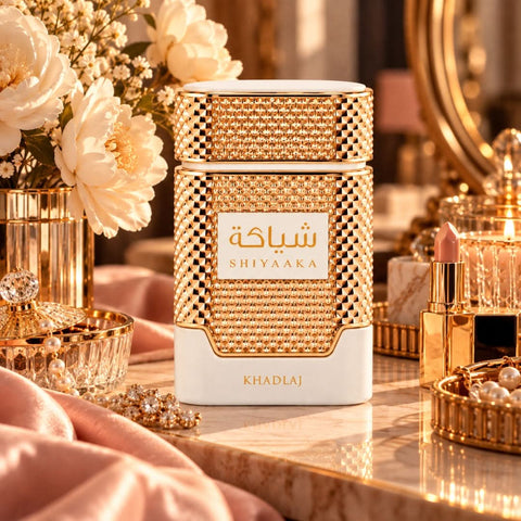 Khadlaj Shiyaaka White Eau de Parfum Spray 100ml bottle with elegant white packaging