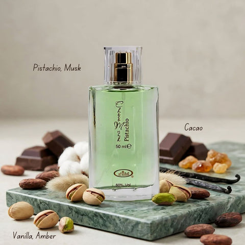 AUCTION Choco Musk Pistachio Eau De Parfum Spray 50ML (1.65 OZ) by Al Rehab (Velvet Pouch)