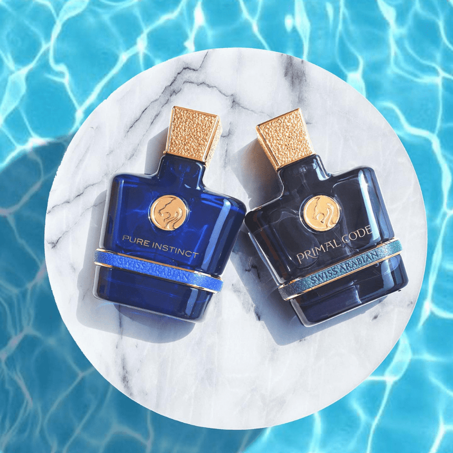 Pure Instinct for Men EDP by Swiss Arabian, 100 ML, elegant glass bottle with a sleek design, showcasing the eau de parfum.