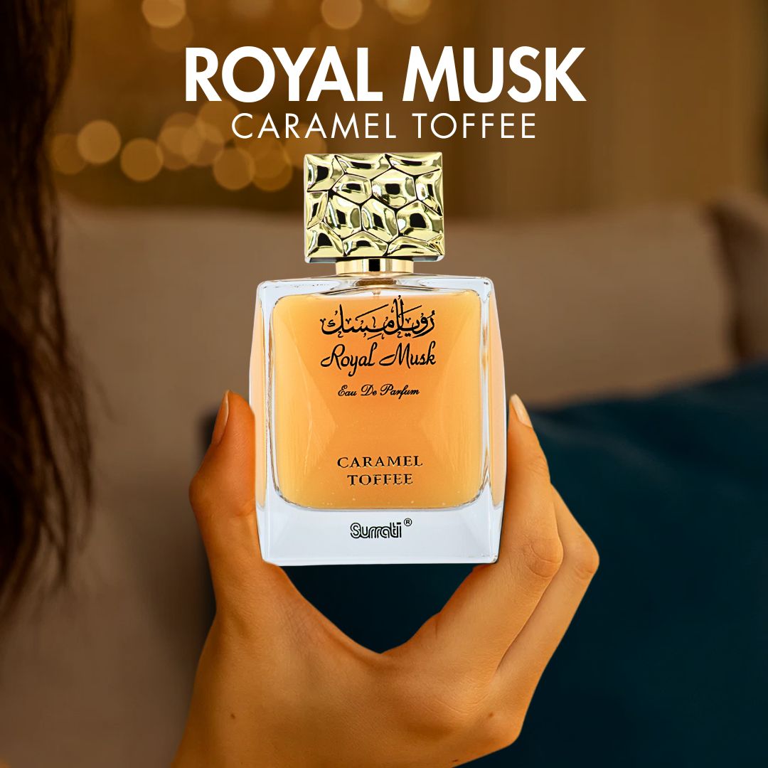 Royal Musk Caramel Toffee EDP 100ML (3.4 OZ) By SURRATI, Exotic Fragrances For Men & Women. - Intense Oud