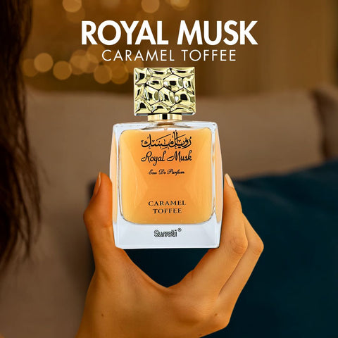 Royal Musk Caramel Toffee EDP 100ML (3.4 OZ) By SURRATI, Exotic Fragrances For Men & Women. - Intense Oud