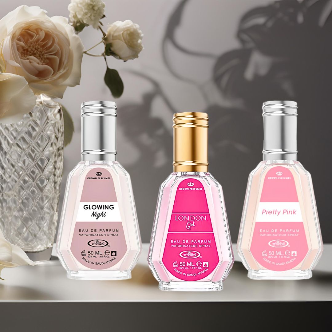 London Girl, Glowing Night & Pretty Pink Eau De Parfum Spray 50ML (1.7 OZ) By Al Rehab | An Enchanting Trio Of Fruity, Floral & Velvety Scents. (Bundle) - Intense Oud
