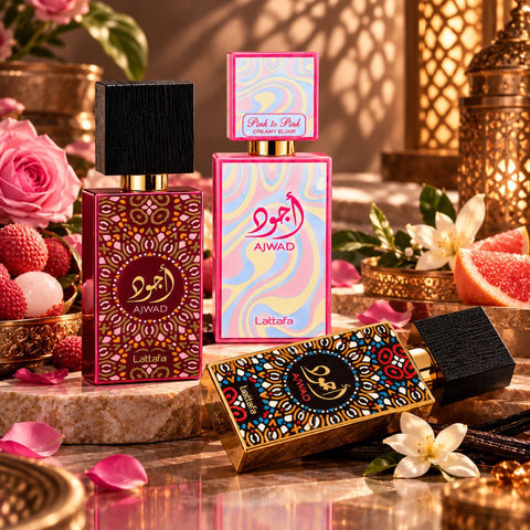 Ajwad, Pink to Pink & Pink to Pink Creamy Elixir Eau de Parfum Spray 60ml (2.02 oz) by Lattafa (Bundle)