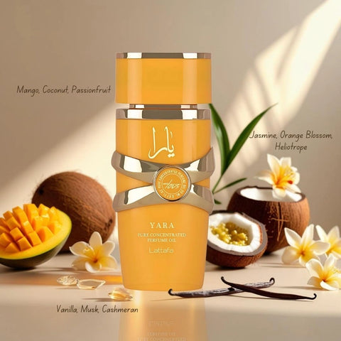 Yara, Yara Moi, Yara Candy & Yara Tous Concentrated Perfume Oils 20ml (0.68oz) by Lattafa | A Quartet of Playful Elegance & Tropical Charm (Bundle) - Intense Oud