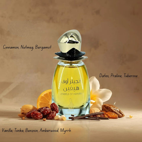Kashmir, Sensual Oud, An Island & Angels of Heaven Eau de Parfum Sprays 100ml (3.4 oz) by Risala(Bundle)
