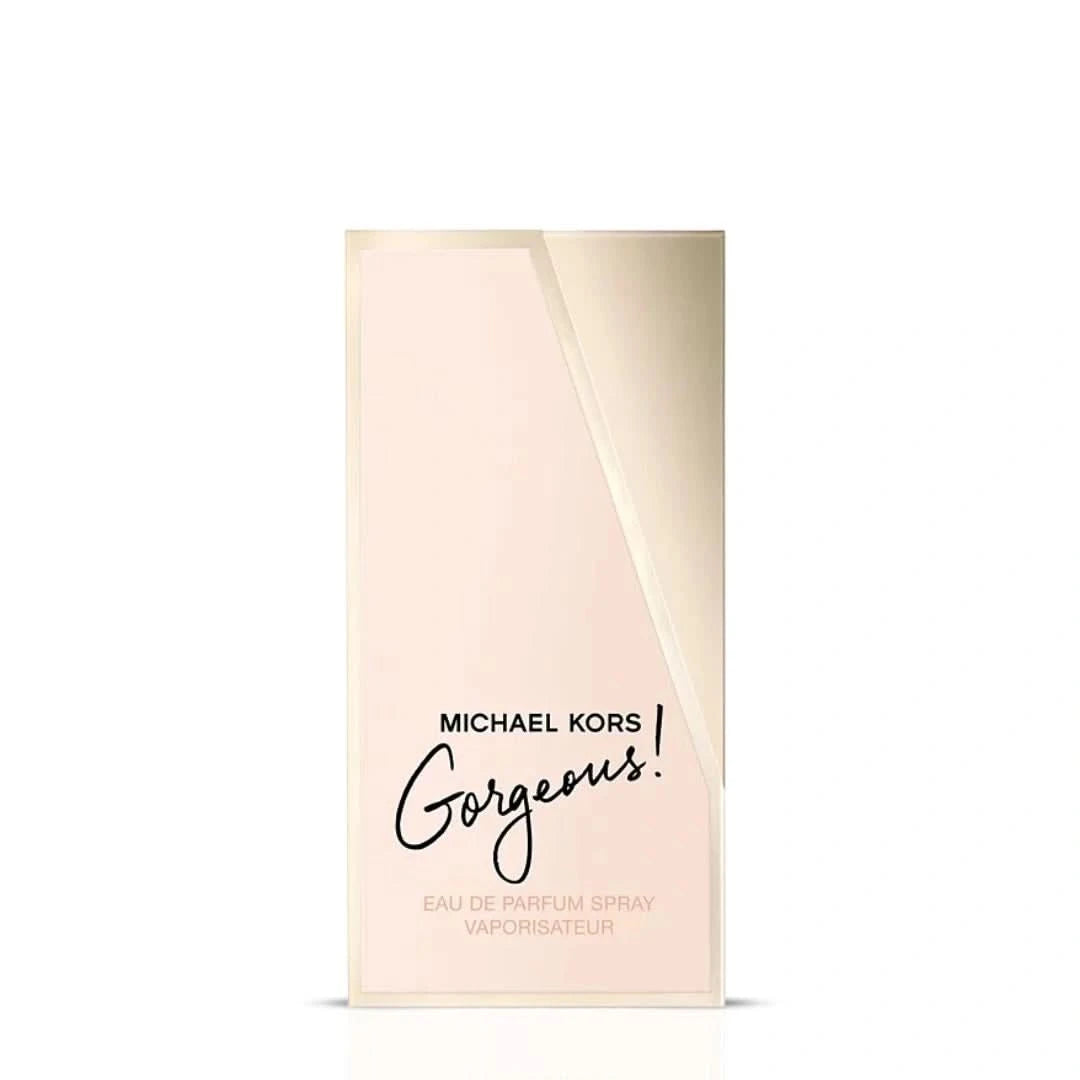 Michael Kors Gorgeous Eau De Parfum spray 50ml bottle with sleek design and elegant packaging.