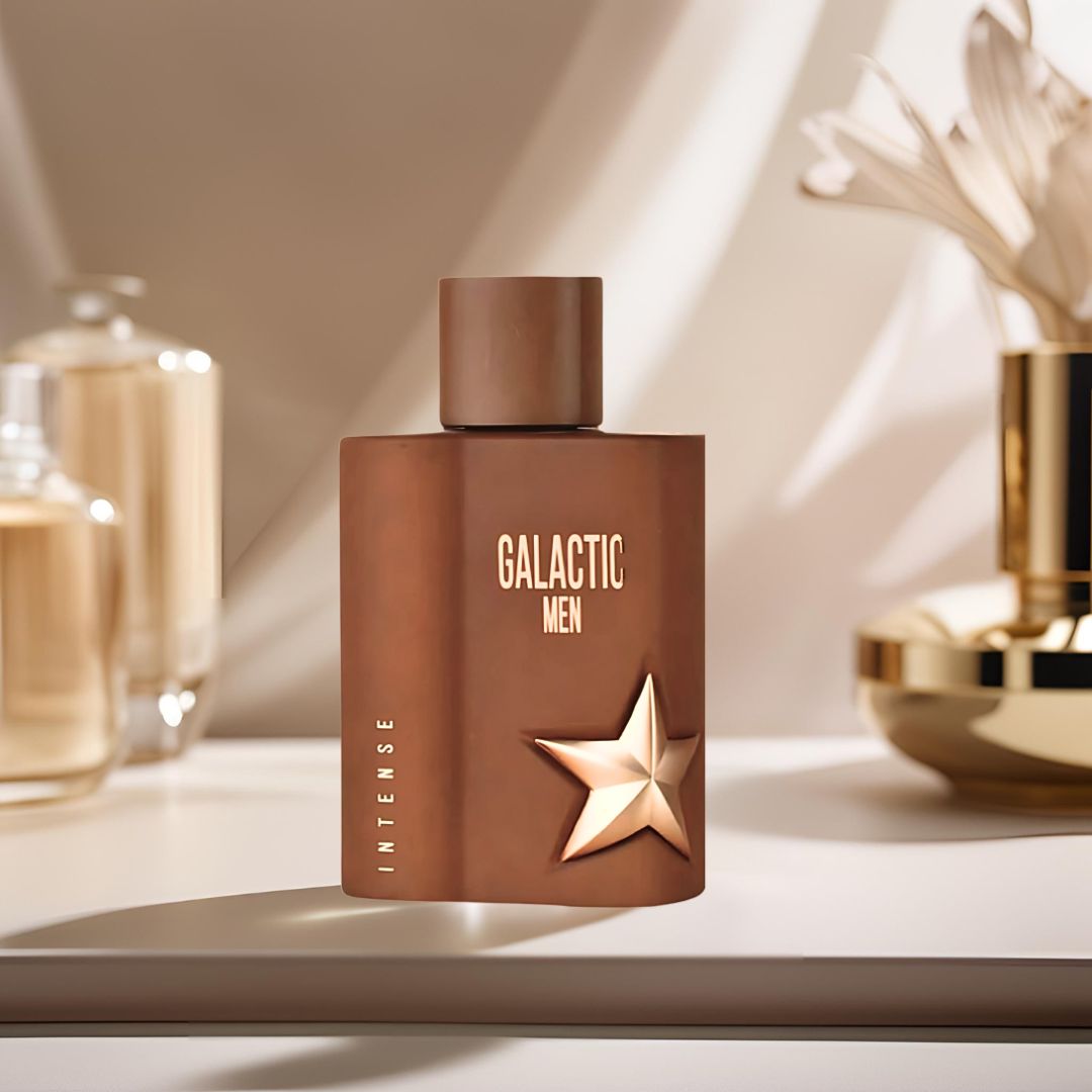 Galactic Men Intense Eau De Parfum Spray 100ML (3.4 OZ) by Maison Alhambra | A Cozy, Sweet & Smoky Blend with Rich Vanilla, Cacao & Resinous Warmth. - Intense Oud