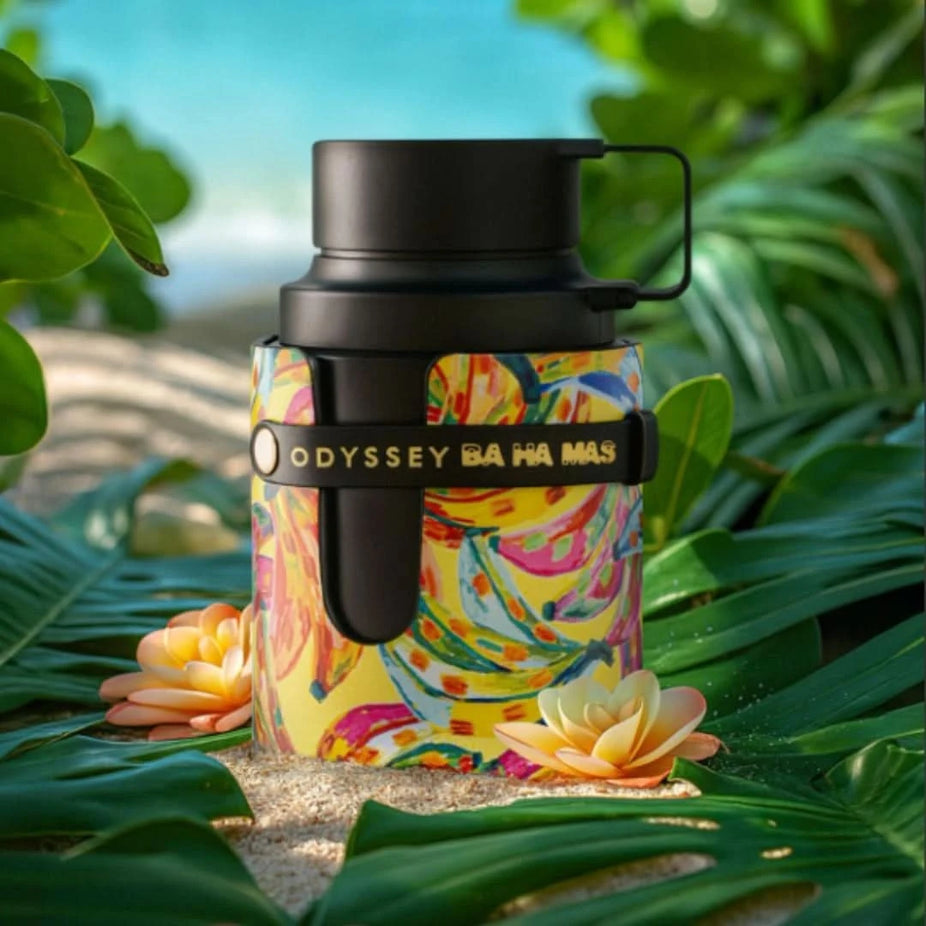 Odyssey Ba Ha Mas Eau de Parfum spray by Armaf, 100ml bottle, elegant design, showcasing the perfume bottle on a neutral background.