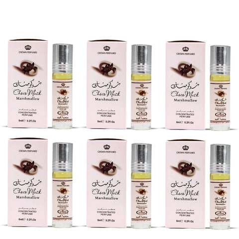 Choco Musk Marshmallow Perfume Oil CPO 6ML (0.2 OZ) by Al Rehab | Strawberry Stuffed Marshmallows, Dusted with Cocoa Kisses (Box of 6) - Intense Oud