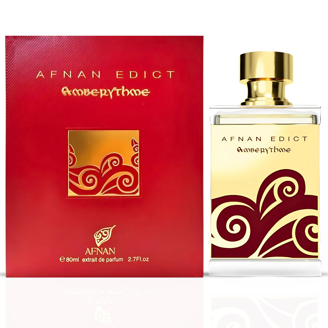 Edict Amberythme Eau De Parfum Spray 80ML (2.7 OZ) By Afnan | A Luxurious Blend Of Amber, Saffron & Sandalwood, Offering A Warm, Spicy & Floral Richness. - Intense Oud