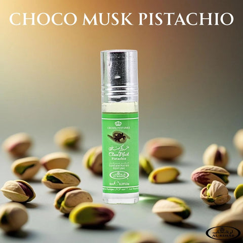 Choco Musk Pistachio Perfume Oil CPO 6ML (0.2 OZ) by Al Rehab | A Nutty Temptation Too Good to Resist (Box of 6) - Intense Oud