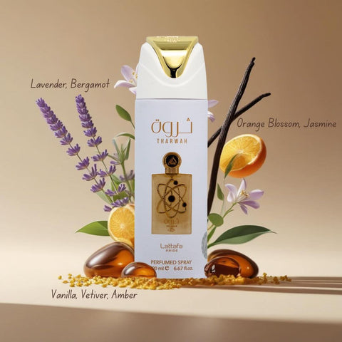 AUCTION Tharwah Gold Deodorant Spray 200 ml (6.8 oz) by Lattafa
