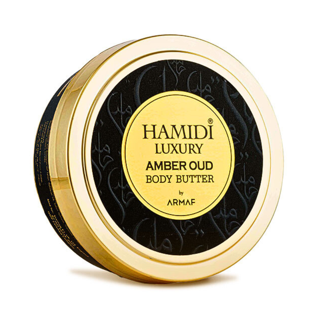 LUXURY AMBER OUD BODY BUTTER 250ML (8.4 OZ) By Hamidi | Ultra Moisturizing & Skin-Nourishing | For Men & Women. - Intense Oud