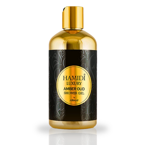 LUXURY AMBER OUD SHOWER GEL 500ML (16.9 OZ) By Hamidi | Ultra Moisturizing, Skin-Nourishing, Sulfate & Paraben Free | For Men & Women. - Intense Oud