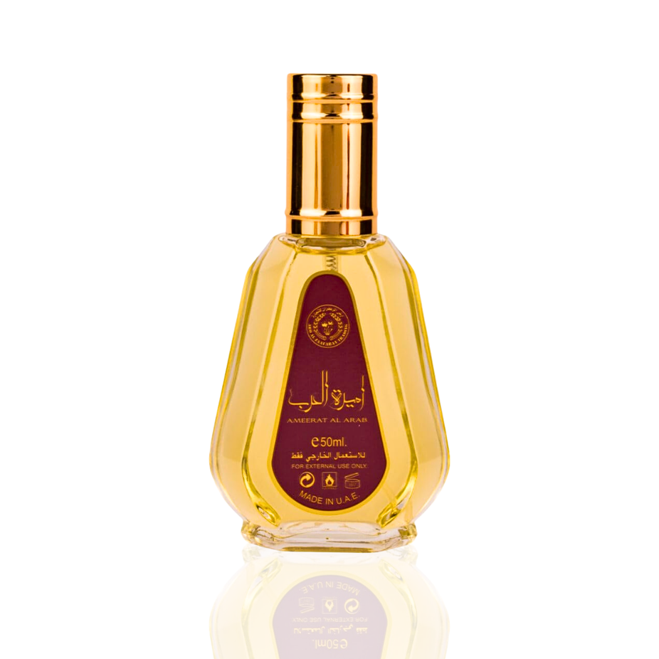 Ameerat Al Arab Eau de Parfum spray bottle by Ard Al Zaafaran, 50ml, with elegant floral and oriental fragrance design.
