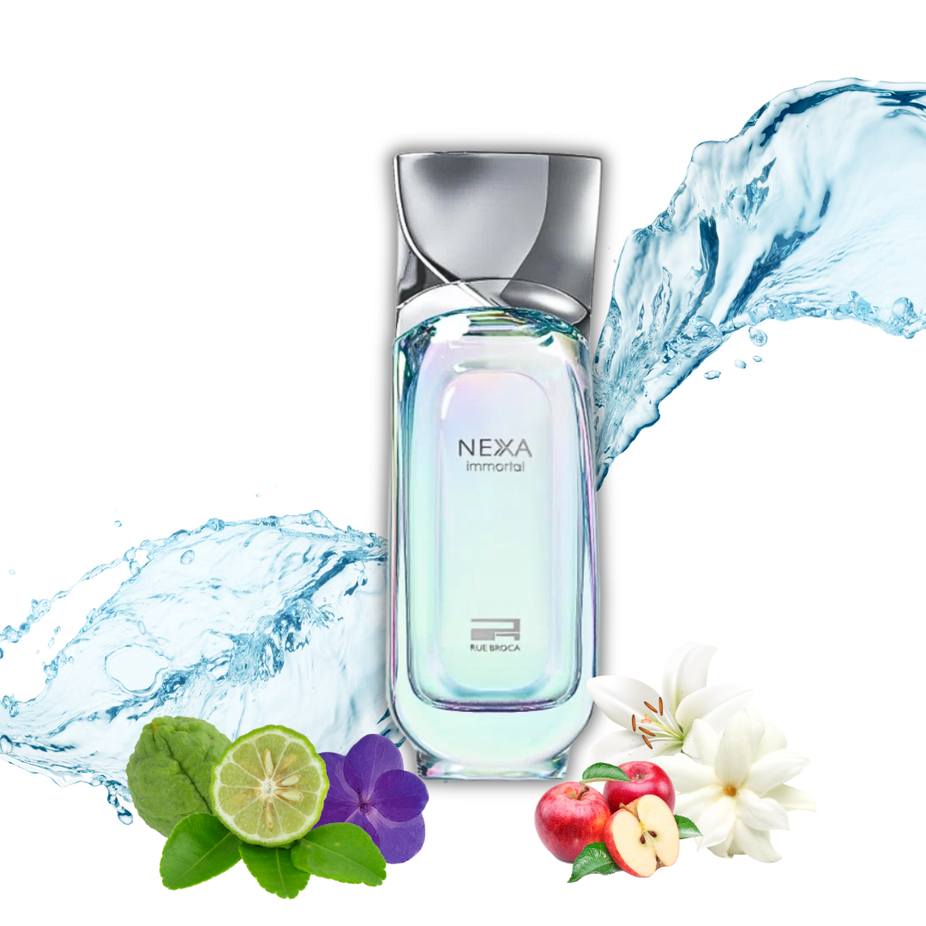 NEXA Immortal Pour Femme EDP spray by Rue Broca, floral fruity scent for women, long-lasting 100ml perfume bottle