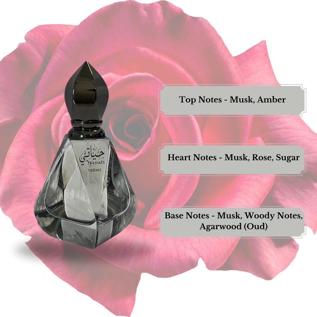 Hayati EDP Spray 100ML (3.4OZ) By Al Haramain | Sweet, Floral, Long Lasting & Luxurious Fragrance. - Intense Oud