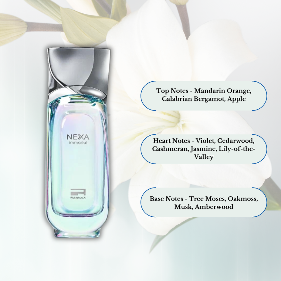 Rue Broca NEXA Immortal Pour Femme EDP spray 100ml, floral and fruity Eau De Parfum for women with long-lasting fragrance