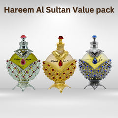Hareem Al Sultan Gold, Silver & Blue CPO - 35ML (1.18 OZ) by KHADLAJ (BUNDLE) - Intense Oud