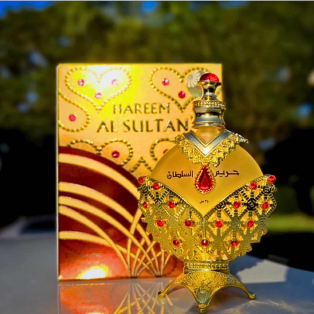Hareem Al Sultan Gold Oil & Hareem Al Sultan Silver Oil - CPO 35ML (1.18 OZ) BY KHADLAJ. (Value Pack) - Intense Oud