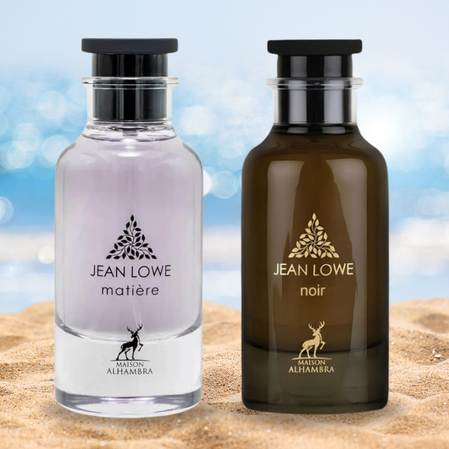 Maison Alhambra Jean Lowe Noir & Matiere Eau de Parfum sprays 100ml, elegant bottles in a value pack for women.