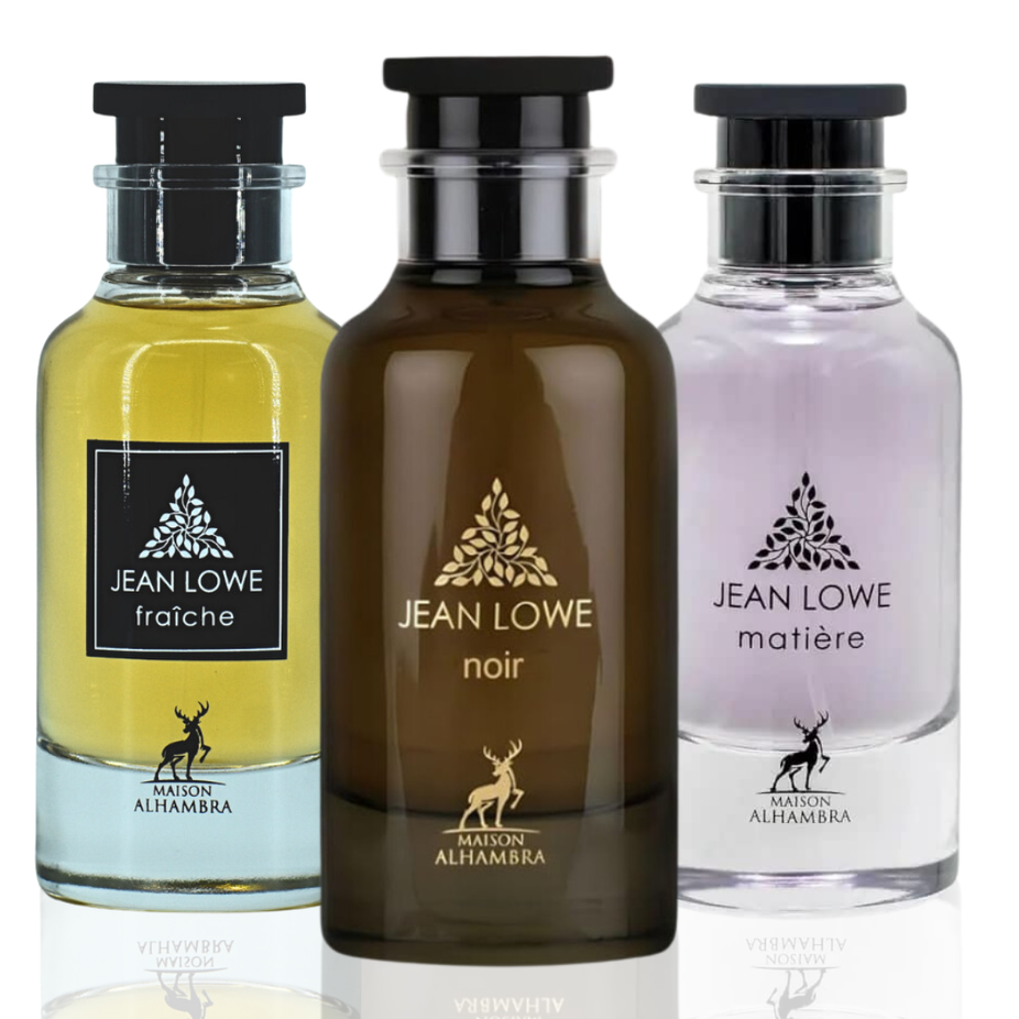Maison Alhambra Jean Lowe Fraiche Noir Eau de Parfum spray in 100ml bottle, elegant black design, luxurious fragrance for women