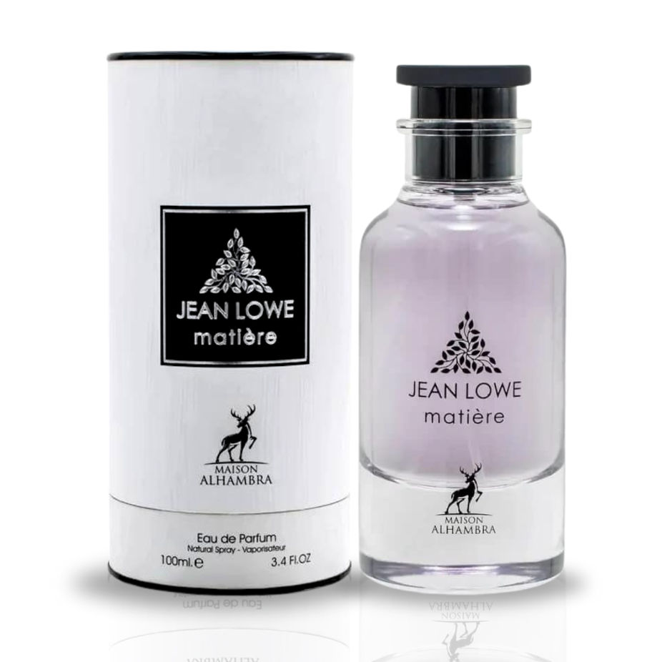 Maison Alhambra Jean Lowe Fraiche Noir Eau de Parfum spray 100ml, sleek black bottle, elegant fragrance design.