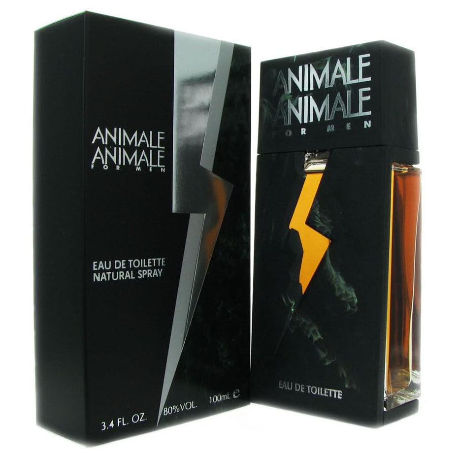 Animale for Men Eau De Toilette spray in 100ml bottle, featuring a sleek design and masculine fragrance packaging.