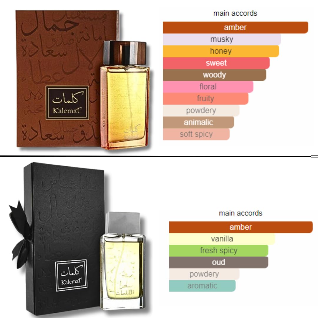 2-Piece Set Sehr Al Kalemat & Kalemat Brown EDP - 100ML (3.4Oz) by Arabian Oud - Intense oud