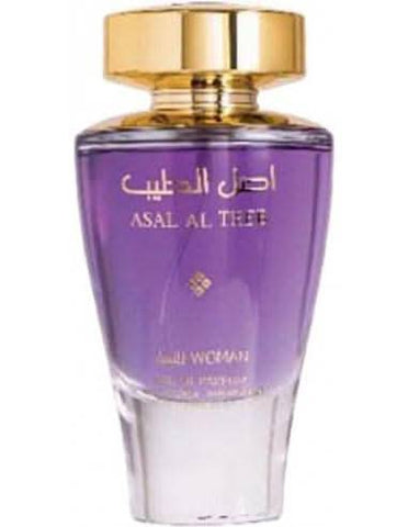 Lattafa Asal Al Teeb Women EDP 100ML Eau De Parfum bottle with elegant floral and oriental fragrance details