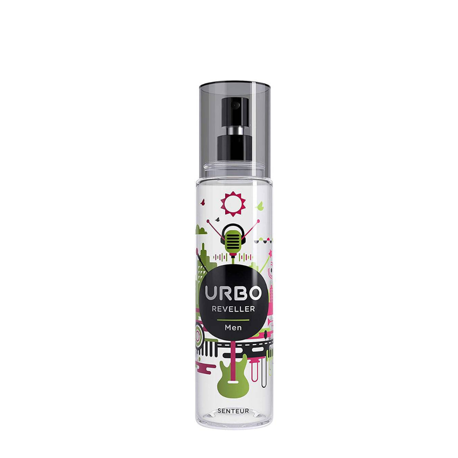 Urbo 6-piece body spray collection featuring Artiste, Reveller, and Freestyler body mists for men and women.