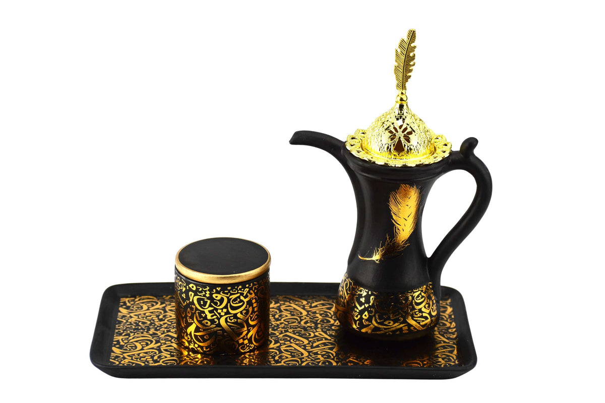 Royal Bakhoor Tea Set w/ Rectangular Tray - Black by Intense Oud - Intense oud