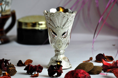 Arab Incense Bakhoor Burner - 5 inch Silver by Intense Oud - Intense oud